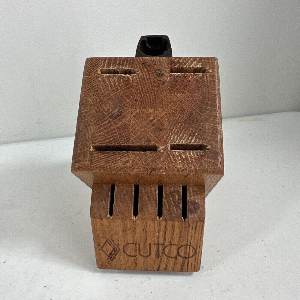 CUTCO Wooden Knife Block 8 Slot Made in USA Wood 4+4
